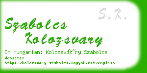 szabolcs kolozsvary business card